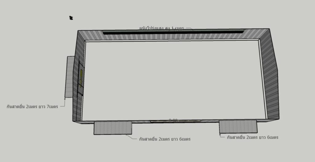 โกดังน็อคดาวน์ กว้าง15x32x6 เมตร พื้นรับน้ำหนัก 1 ตัน